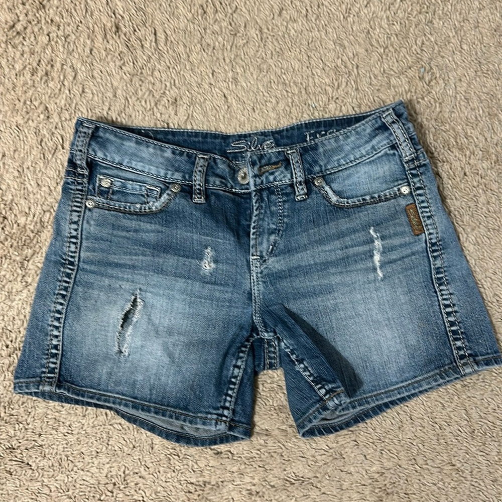 Silver Jean Shorts